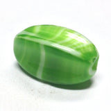 25X18MM Green Glass Oval Bead (12 pieces)