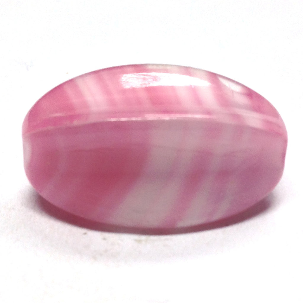 18X13MM Pink Glass Oval Bead (36 pieces)