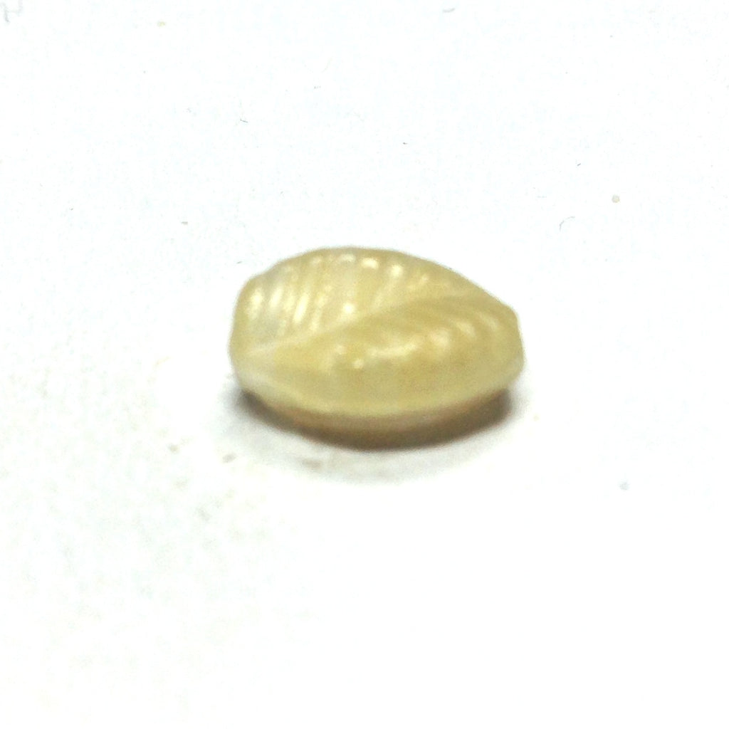 10X7MM Beige Glass Leaf Bead (72 pieces)