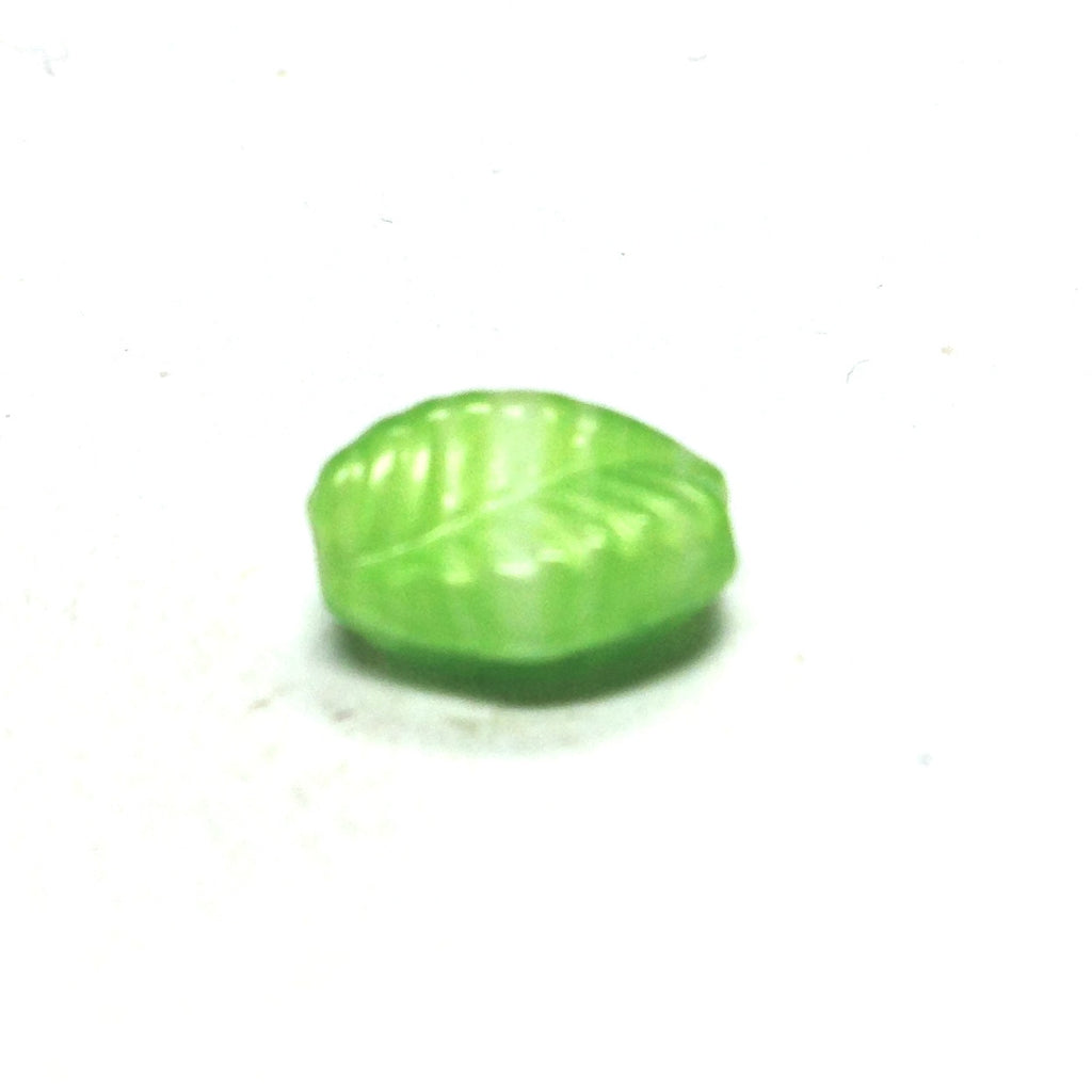 15X10MM Green Glass Leaf Bead (36 pieces)
