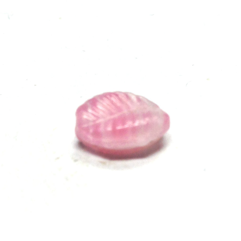 10X7MM Pink Glass Leaf Bead (72 pieces)