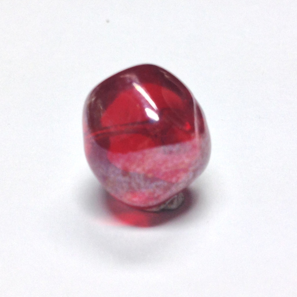 8MM Ruby Red Glass Nugget Bead (72 pieces)