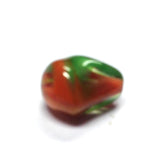 Small Green/Red Glass Nugget Bead (72 pieces)