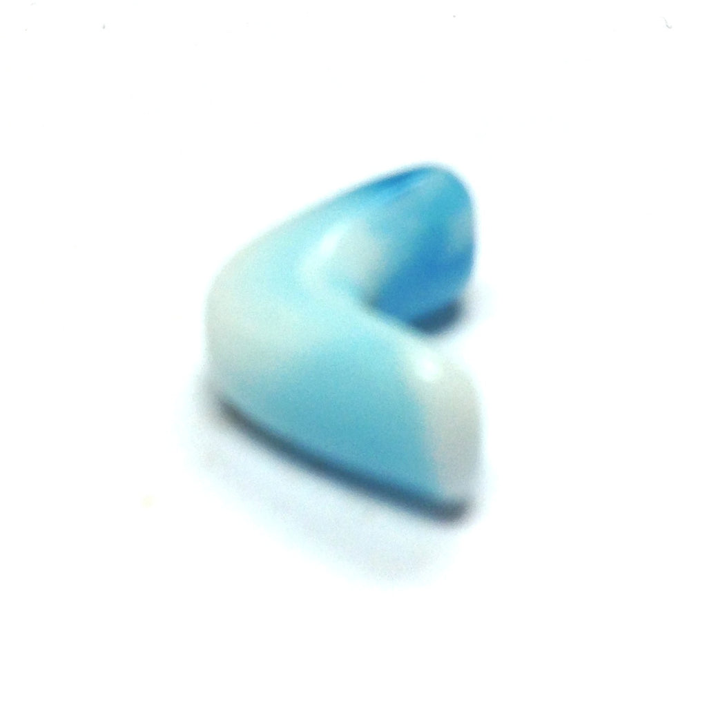 11MM Aqua/White Glass Interlock Bead (72 pieces)