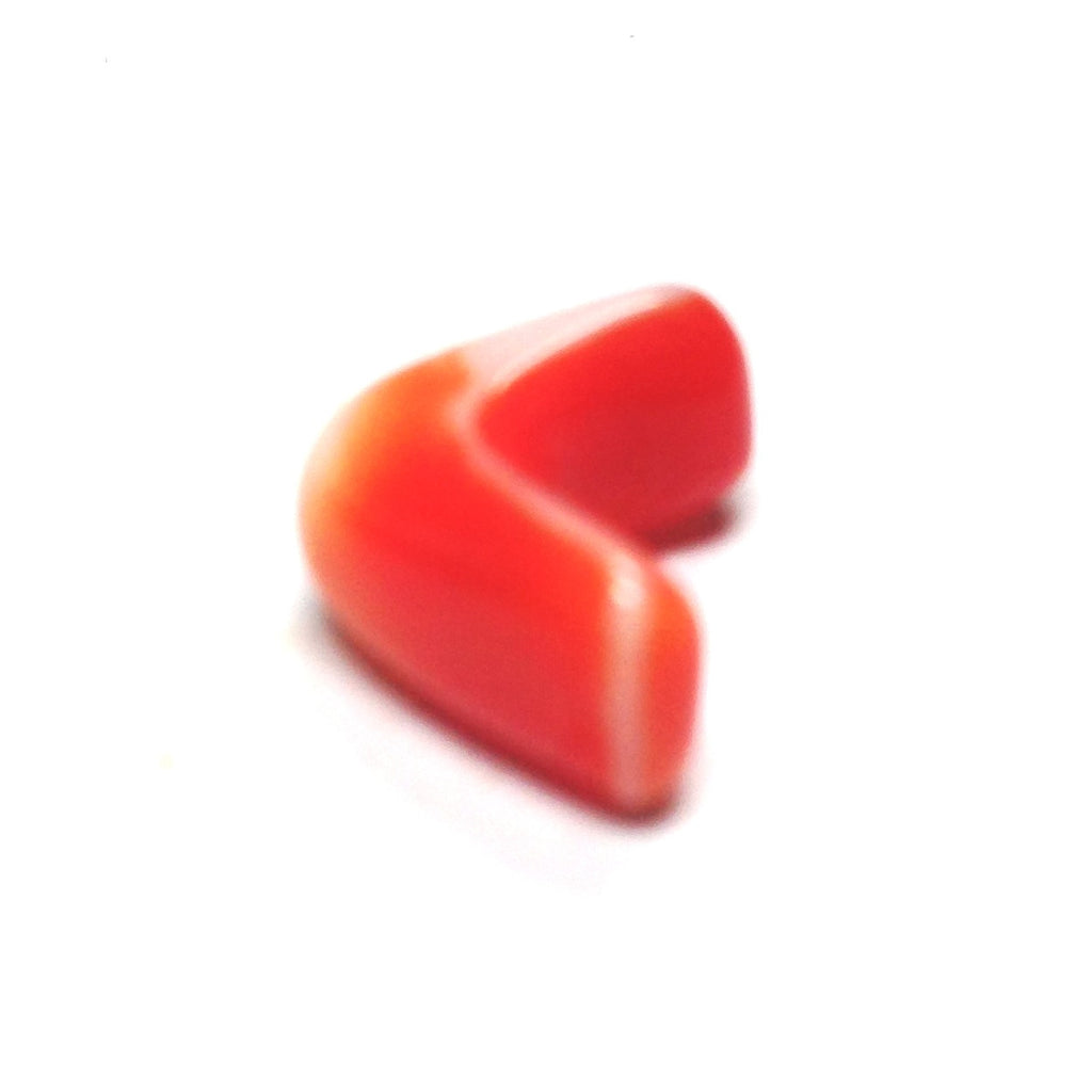 11MM Orange/White Glass Interlock Bead (72 pieces)