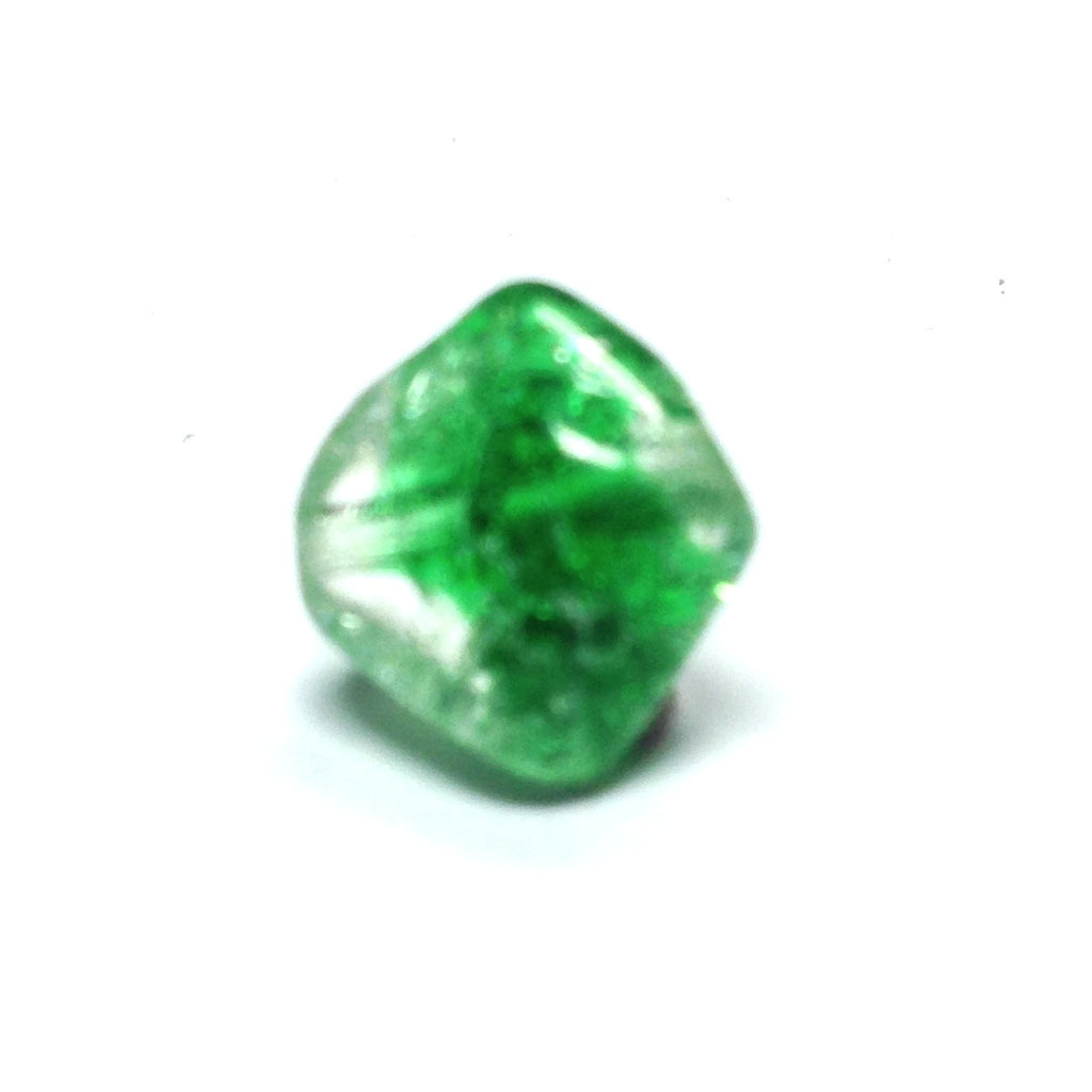 10MM Emerald Green Crackle Glass Bead (72 pieces)