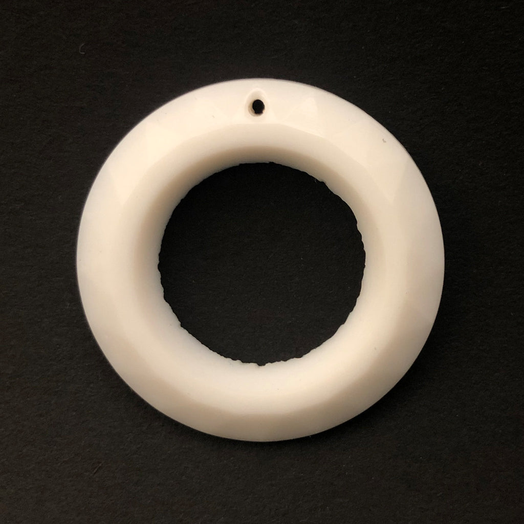 35MM White Faceted Flatback Ring Drop (6 pieces)