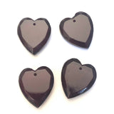 16X18MM Ruby Table Cut Glass Heart Drop (36 pieces)