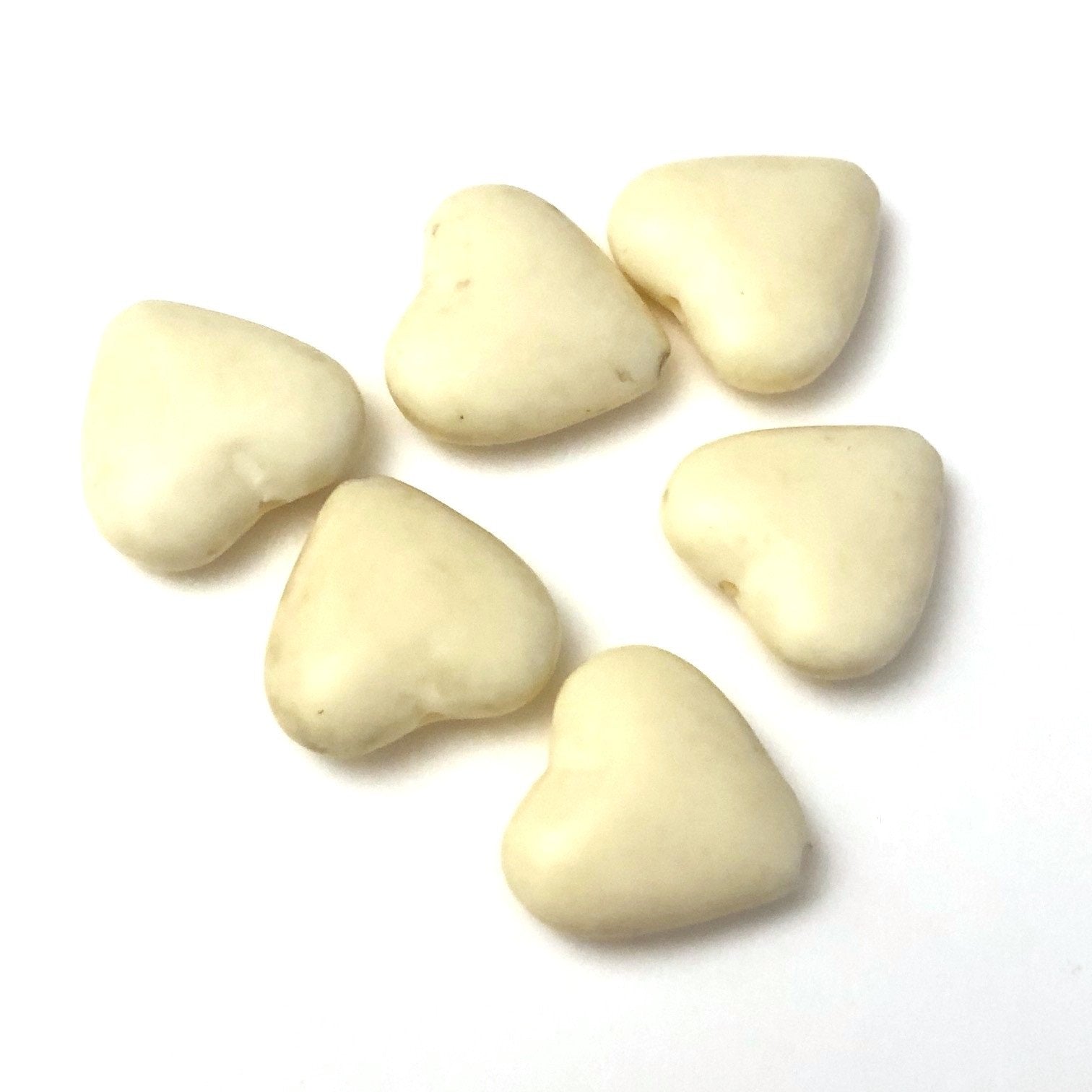 15MM "Antique Ivory" Heart Bead (72 pieces)