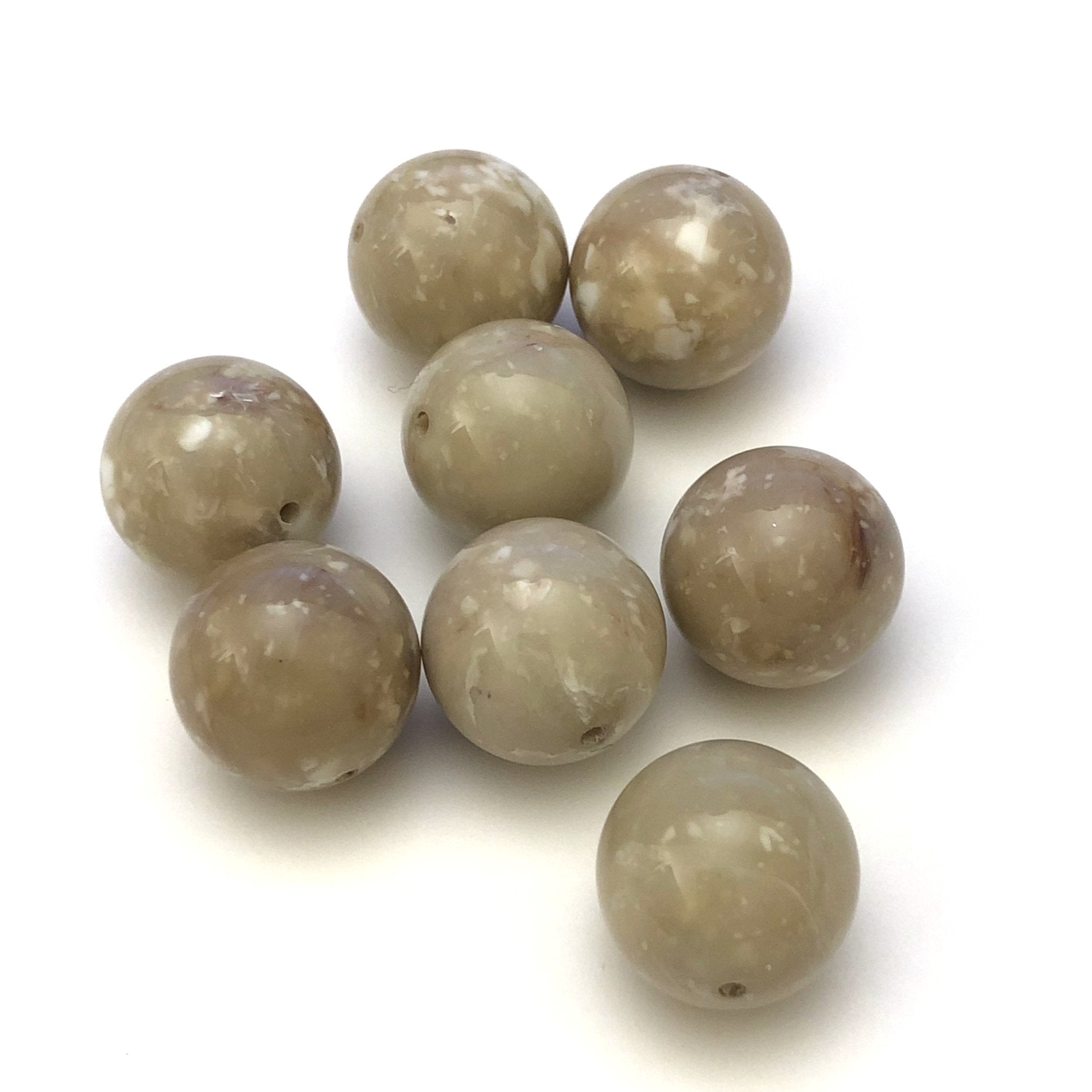 10MM Beige "Granite" Beads (144 pieces)