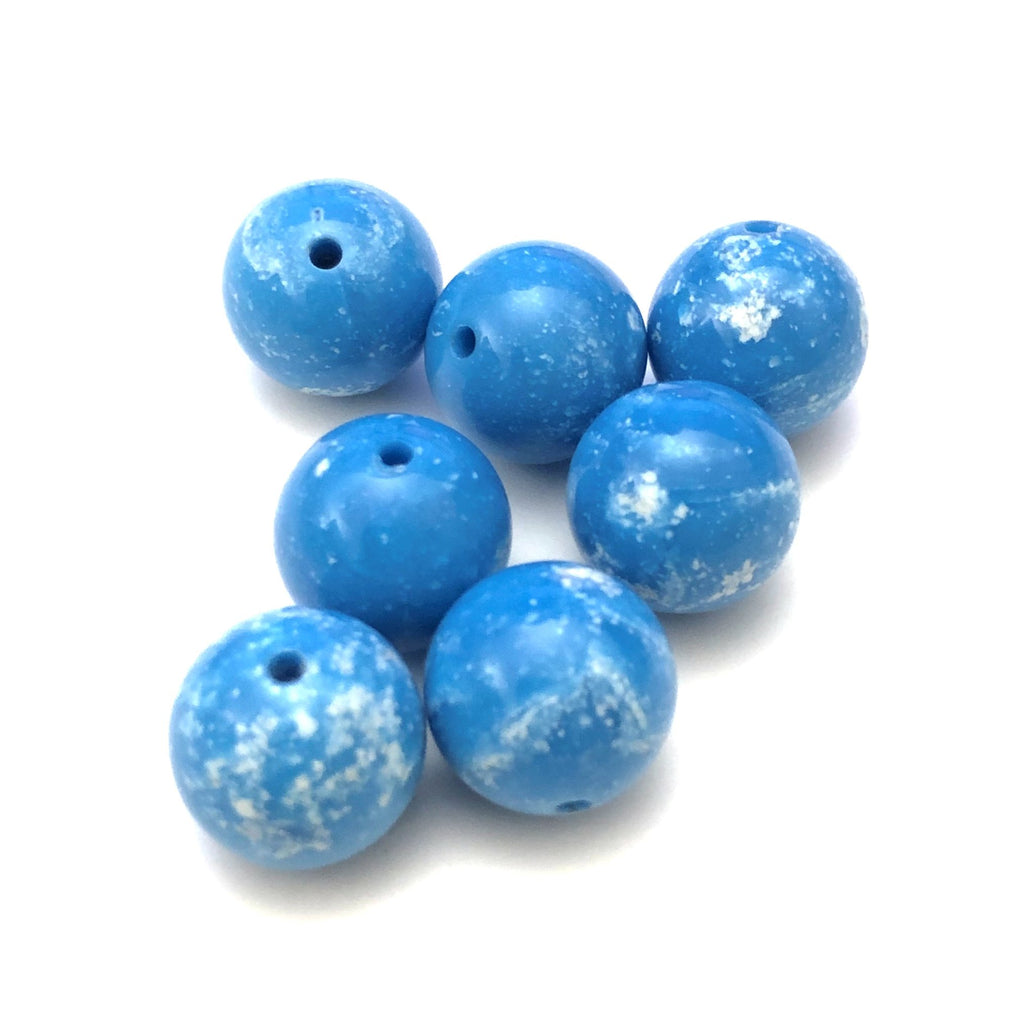 14MM Lt.Blue "Granite" Beads (72 pieces)