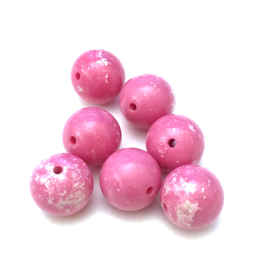 14MM Pink "Granite" Beads (72 pieces)