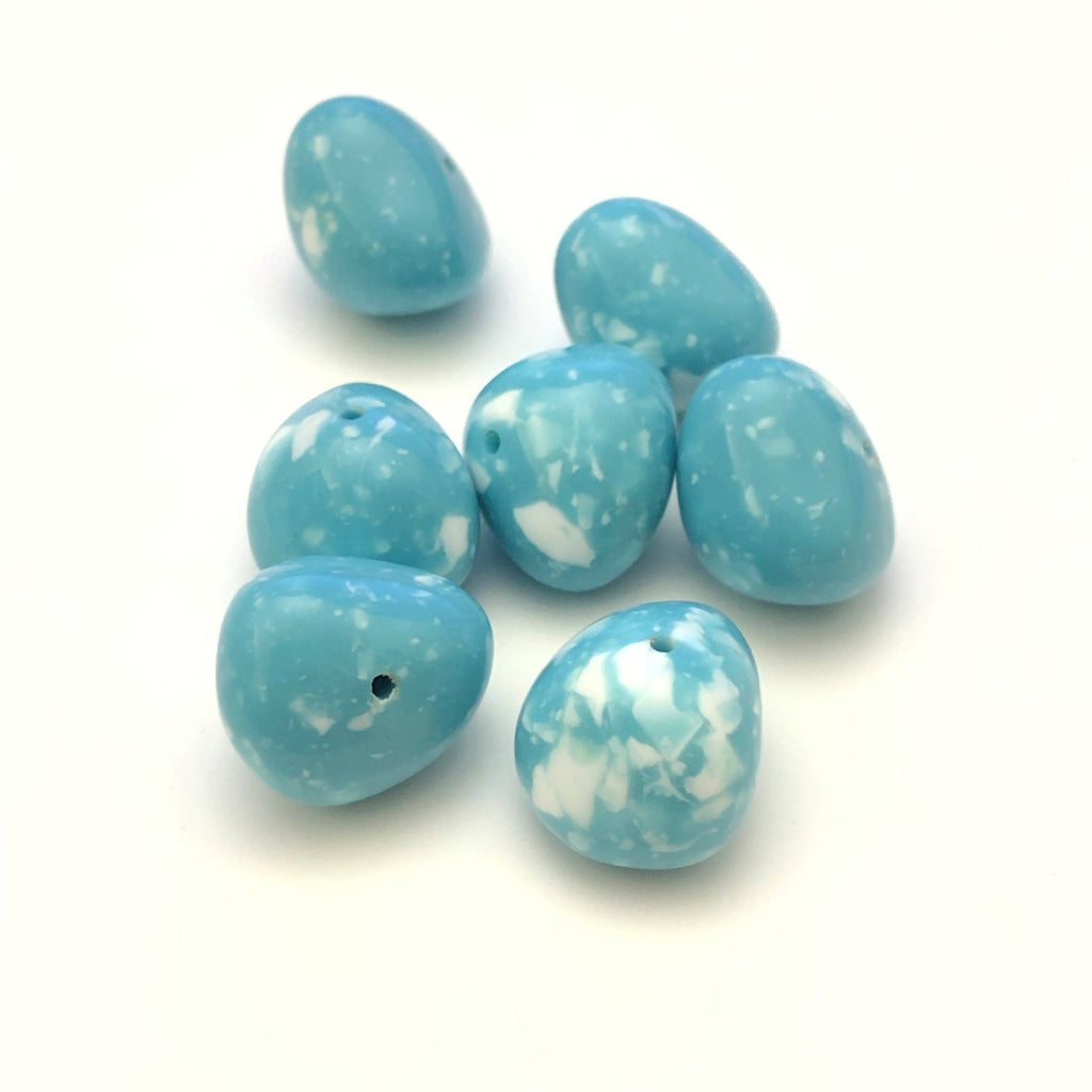 9X11MM Turquoise "Granite" Baroque Beads (72 pieces)