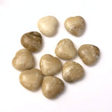 15MM Beige "Granite" Heart Bead (72 pieces)