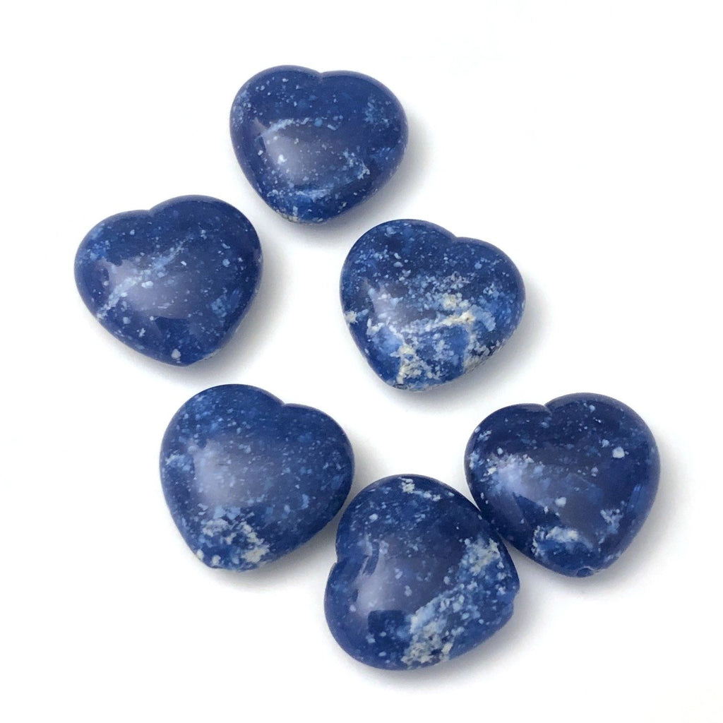 15MM Lapis "Granite" Heart Bead (72 pieces)
