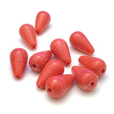 8X13MM Coral "Granite" Pear Beads (72 pieces)