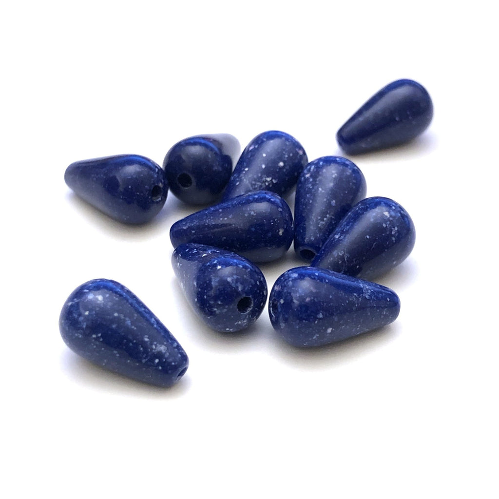 8X13MM Lapis "Granite" Pear Beads (72 pieces)