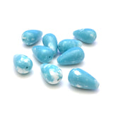 8X13MM Turquoise "Granite" Pear Beads (72 pieces)