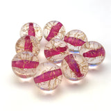18MM Crystal Fuchsia/Gld "Spiked" Bead (36 pieces)
