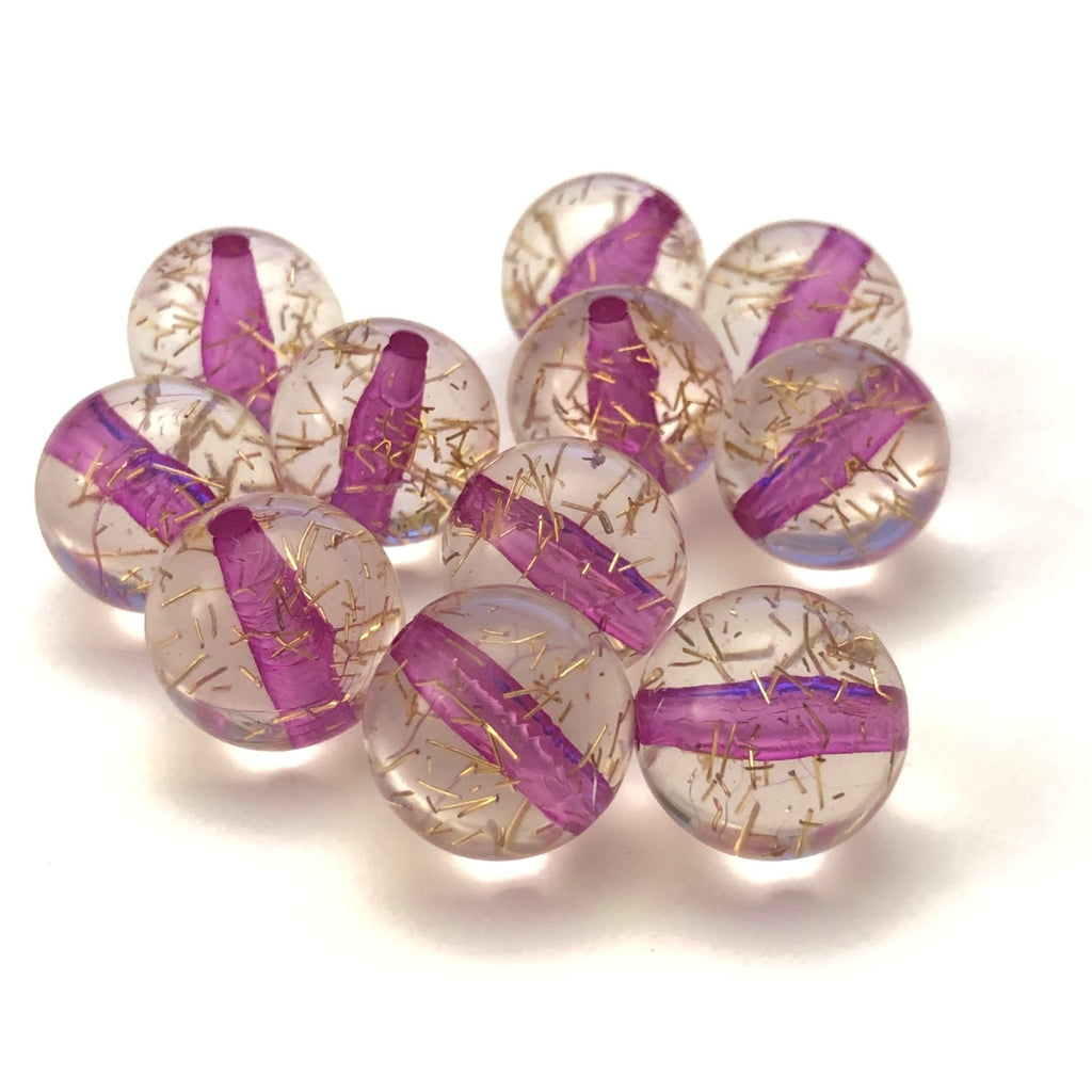 18MM Crystal Purple/Gold "Spiked" Bead (36 pieces)