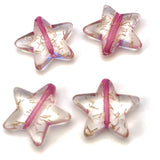 17MM Crystal Pink/Gold "Spiked" Star Bead (36 pieces)