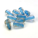 8X13MM Crystal Blue/Gold "Spiked" Pear Bead (144 pieces)
