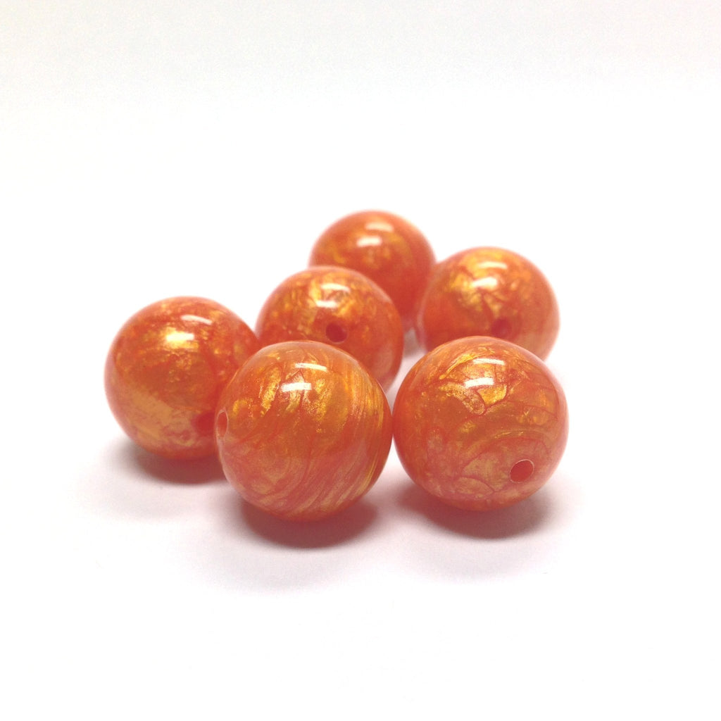 14MM Orange "Zenith"Round Bead (36 pieces)