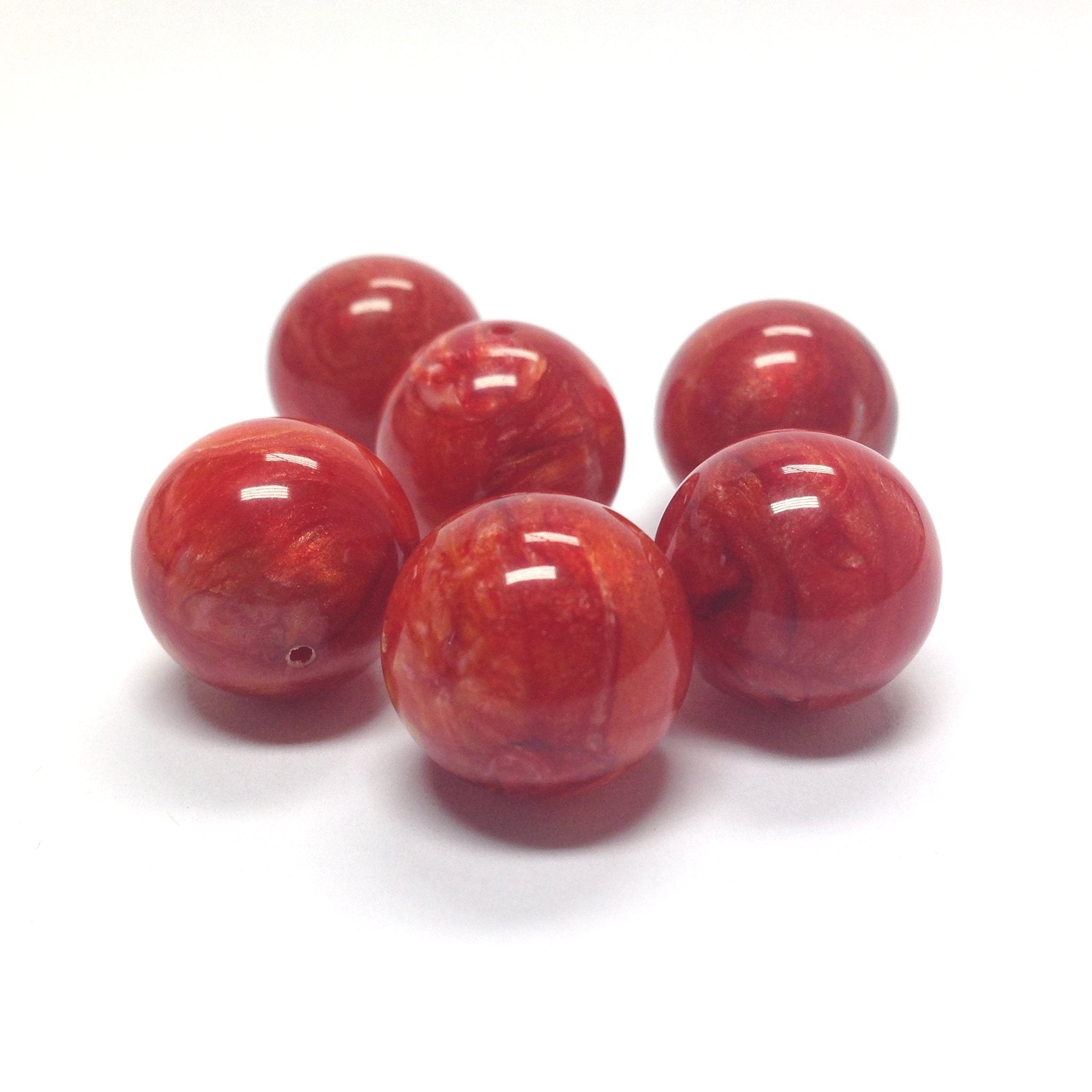 14MM Red "Zenith" Round Beads (36 pieces)