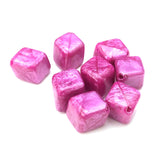 16MM Fuchsia"Zenith"Diagonal Cube Bead (72 pieces)