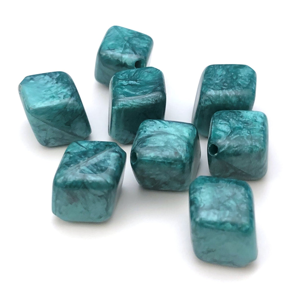 16MM Green"Zenith"Diagonal Cube Bead (72 pieces)