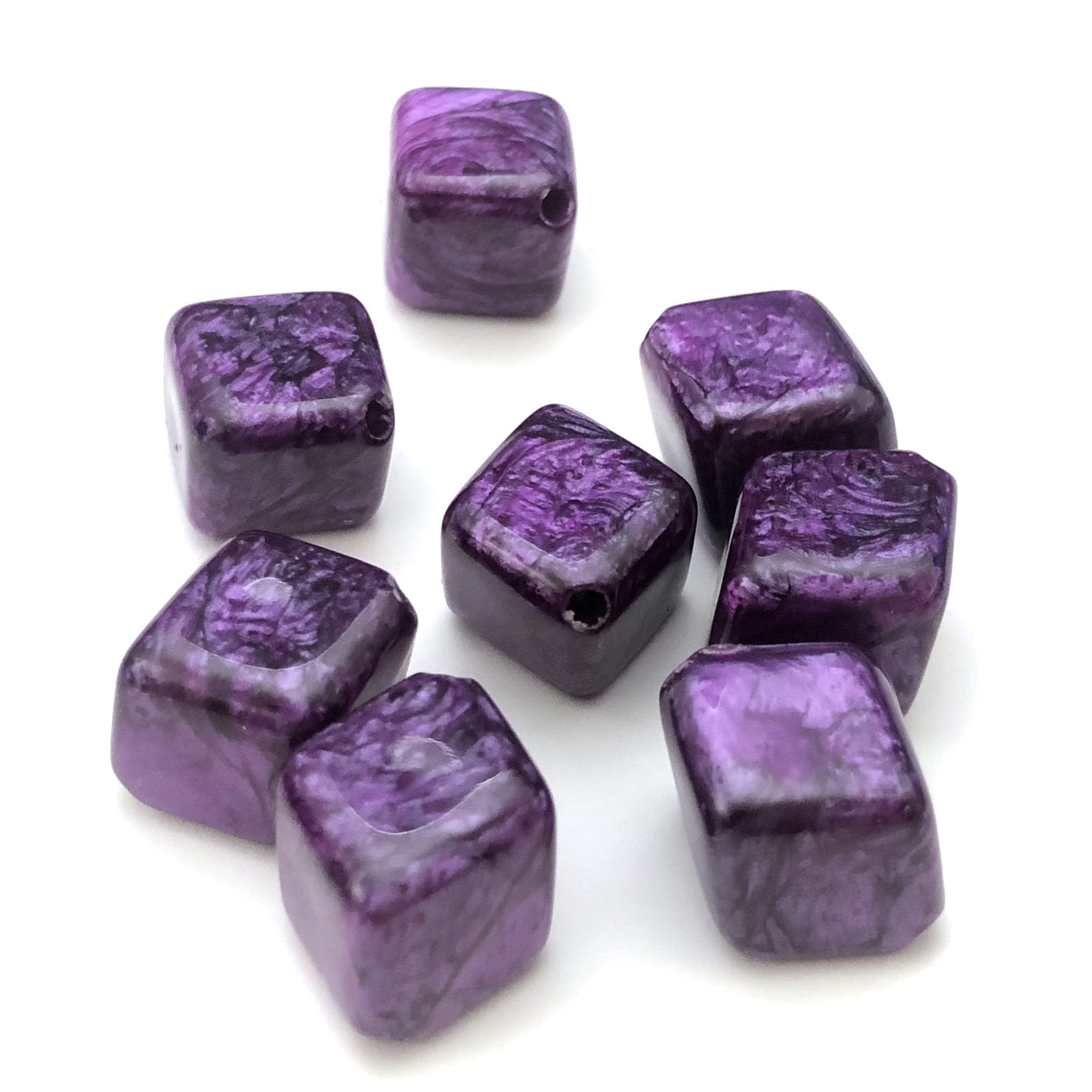 16MM Purple"Zenith"Diagonal Cube Bead (72 pieces)