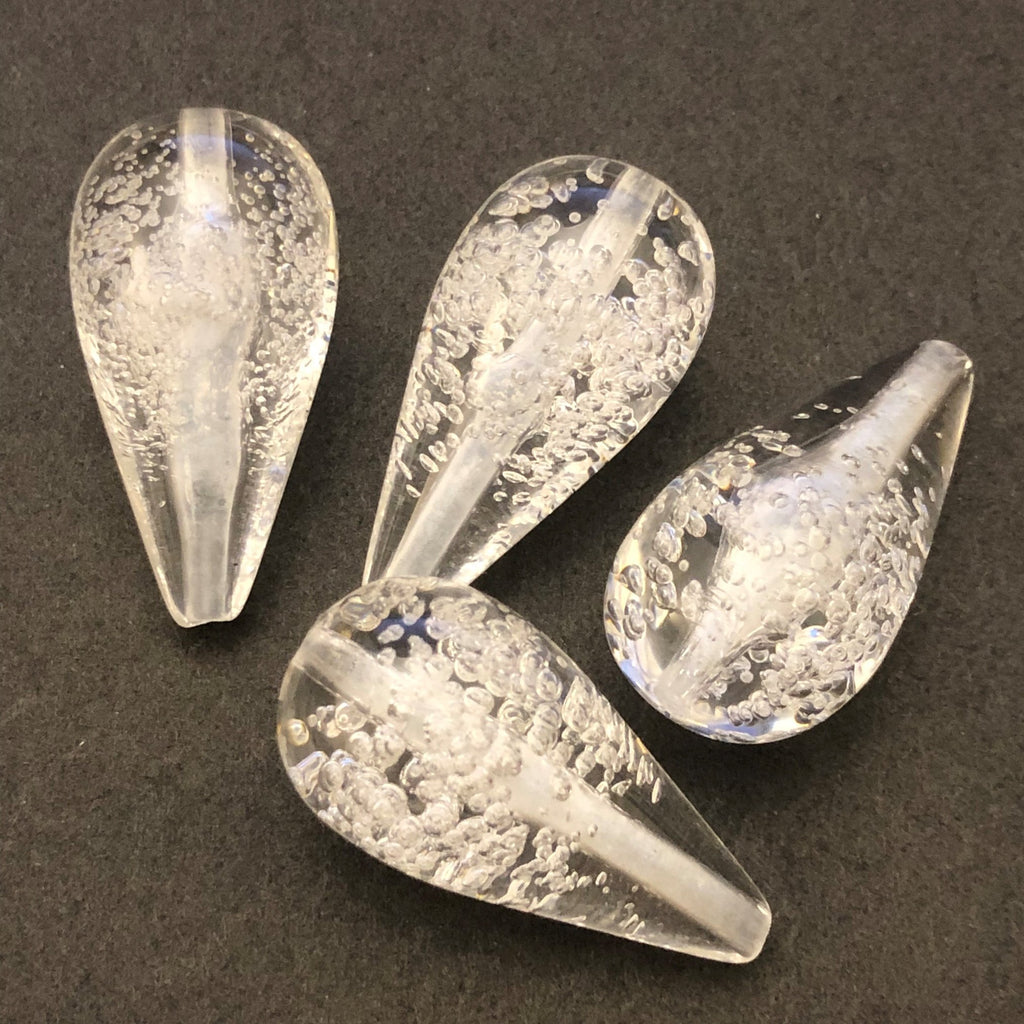 34X17MM Crystal"Bubbles"Pear Bead (24 pieces)