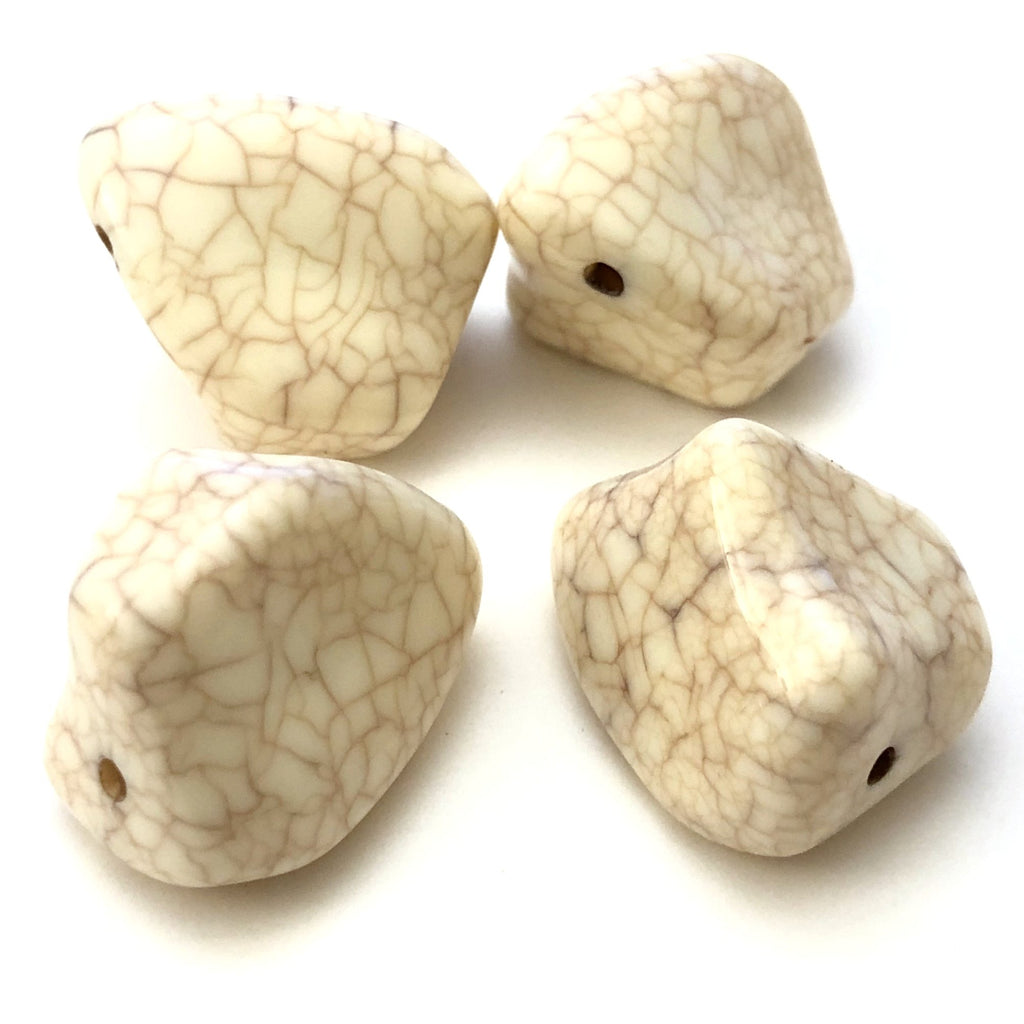 22MM "Fractured Ivory" Barq. Bead (24 pieces)