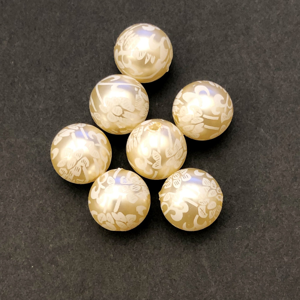 18MM Cultura-White "Botanica" Bead (36 pieces)