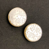 22MM Cultura-White "Botanica" Disc Bead (12 pieces)