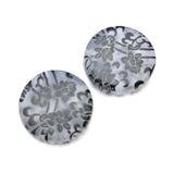 22MM Crystal Mat-Black "Botanica" Disc Bead (12 pieces)