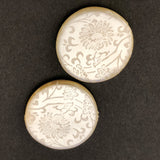 30MM Cultura-White "Botanica" Disc Bead (12 pieces)