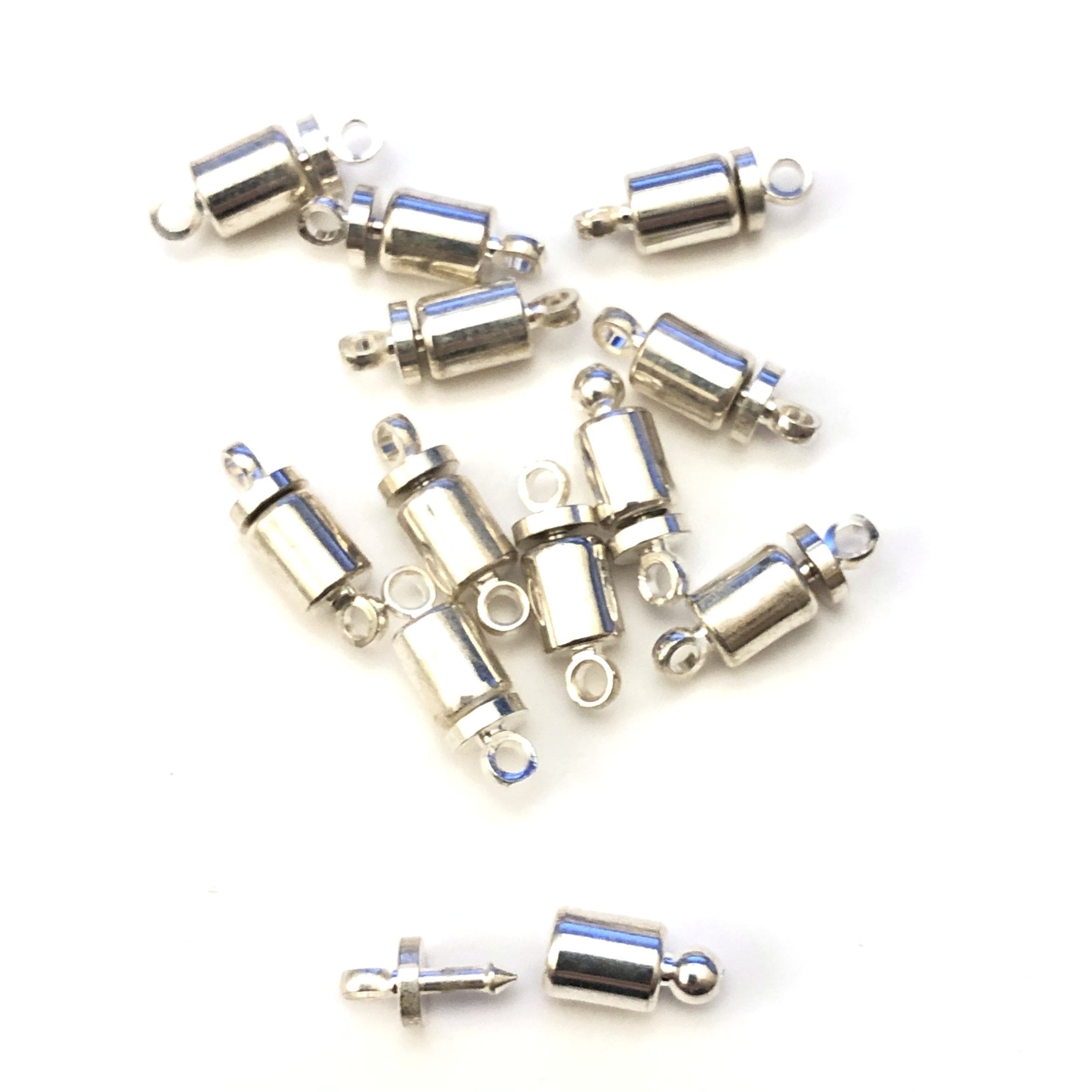 9X4MM Silver Tube Magnetic Clasp (144 pieces)
