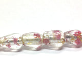 7X14MM Pear Glass Silver Foil Lamp Beads 16" (1 strand)