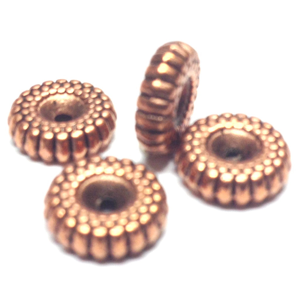 3X10MM Antique Copper Fancy Rondel Bead (144 pieces)