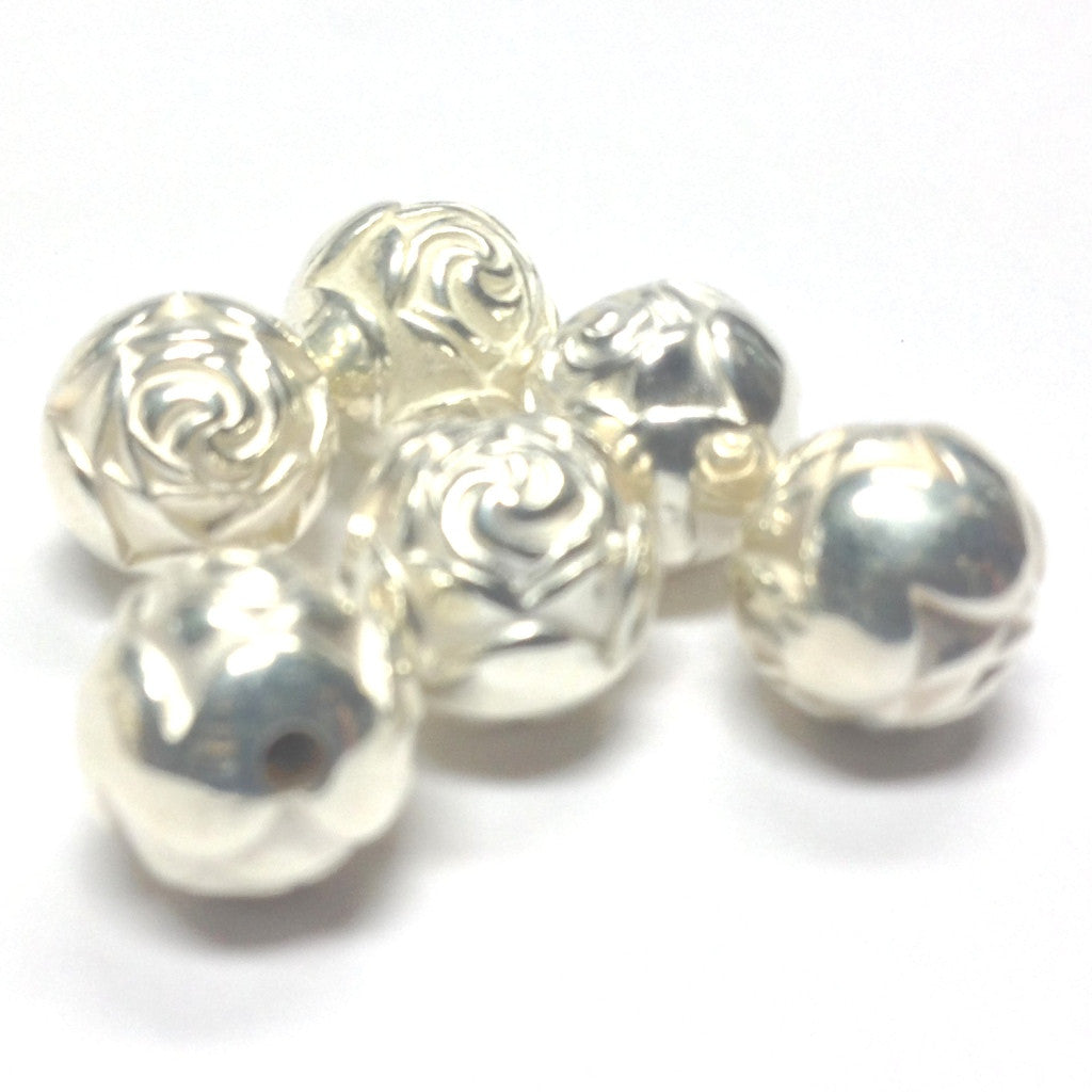 9MM Silver Rosebud Bead (105 pieces)