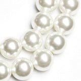 24MM White Pearl Beads 30"