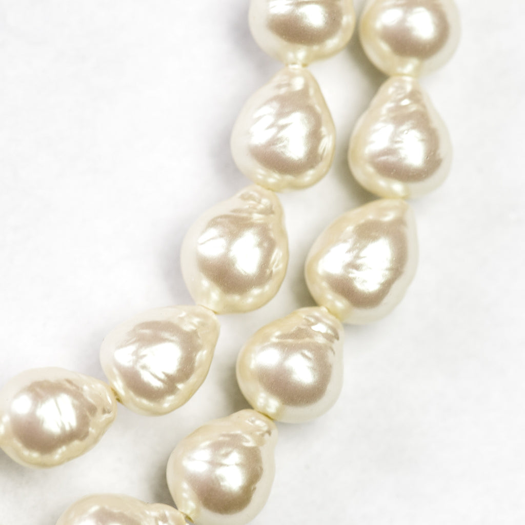 10MM Kiska Baroque Glass Pear Beads 30" (1 strand)