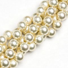 10MM Handpolish Kiska Glass Pearls 18" Knotted (1 strand)