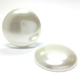 30MM Lowdome White Lustre Pearl Cab (12 pieces)