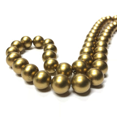 10MM Clio Gold Round Glass Beads 16" (1 string)