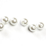 8MM White Glass Pearl 1-Hole Ball