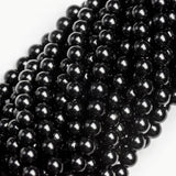 14MM Acrylic Black Beads 30" (3 strands)