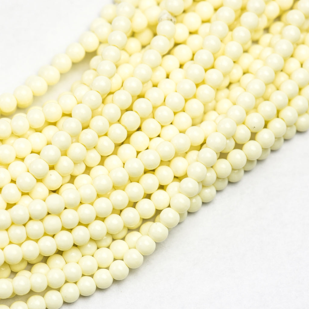 4MM Opaque Ivory Beads 60" (6 strands)