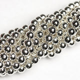 3MM Vacuum Plated Silver Beads 60"